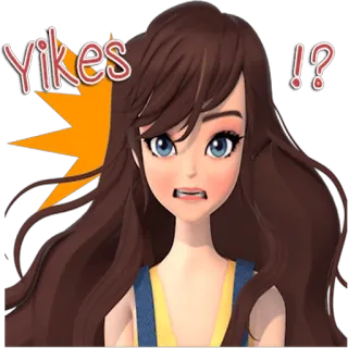 😳 Yikes !? opa, preocupado, desenho animado, adesivo, personagem, expressão telegram sticker