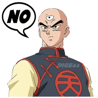 👎 Tien Shinhan Dragon Ball NO Anime, Dragon Ball, Karakter, Tenshinhan, Tidak whatsapp sticker