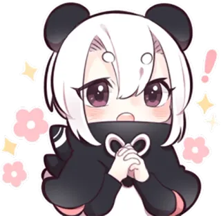 🙏 Anime, Kawaii, Panda, Mono, Chibi, Pegatina, Dibujo animado, Personaje telegram sticker