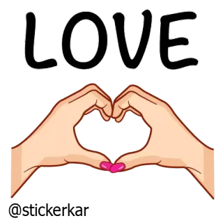 💛 LOVE amore, cuore, mani, gesto, affetto, romantico telegram sticker
