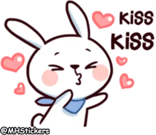 😘 kiss Kiss Kuss, Liebe, Hase, süß, Herzen telegram sticker