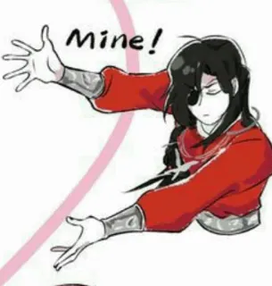 🥢 Mine! anime, character, ownership, possessive, manga, cute, red telegram sticker