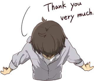 🙇‍♂️ Thank you very much. dziękuję, wdzięczność, anime, ukłon, wyraz, uprzejmy telegram sticker