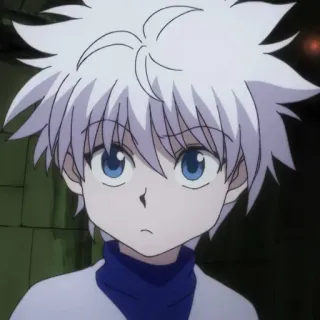 ⚡️ Killua Hunter x Hunter Аниме, Киллуа, Hunter x Hunter, Сёнен, Персонаж, Белые волосы, Голубые глаза telegram sticker