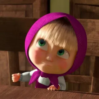 😡 Masha Masha and the Bear Cartoon, Meisje, Ondeugend, Grappig, Kind telegram sticker