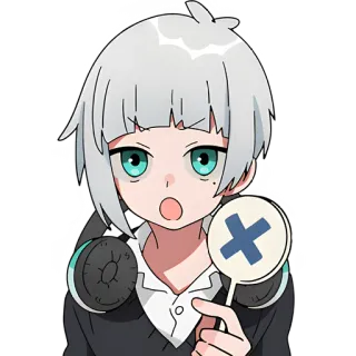 ❌ Anime, Mangá, Garota, Cruz, Ilustração telegram sticker