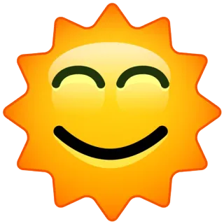 ☀️ sol, feliz, tempo, emoji, brilhante, amarelo telegram sticker