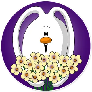 💐 pingwin, kwiaty, kreskówka, słodki, naklejka telegram sticker