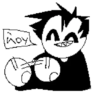 ✋ Ñoy dibujo animado, personaje, garabato, bosquejo, dibujo, divertido telegram sticker