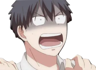 😨 anime, terkejut, kartun, ekspresi, kesal, karakter telegram sticker