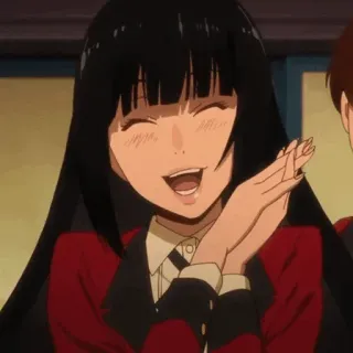 🥀 Yumeko Jabami Kakegurui Anime, Chica, Uniforme escolar, Sonrisa, Kakegurui, Yumeko Jabami, Personaje whatsapp sticker