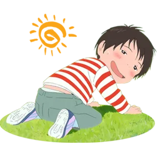 🤤 动漫, 卡通, 男孩, 儿童, 可爱, 玩耍, 快乐 telegram sticker