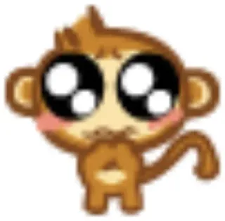 🥺 mono, lindo, kawaii, dibujo animado, animal, pegatina telegram sticker
