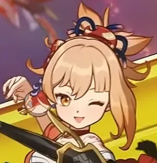 🎇 Yoimiya Genshin Impact Anime, Videojuego, Yoimiya, Genshin Impact, Lindo, Personaje telegram sticker
