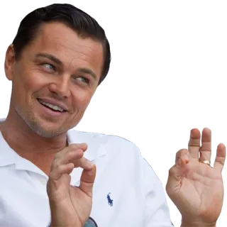 👌 Leonardo DiCaprio Мем, Леонардо Ди Каприо, Окей жест, Актер, Знаменитость telegram sticker
