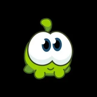 👶 Om Nom Cut the Rope monster, green, cute, game, cartoon telegram sticker