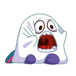 😲 fantôme, dessin animé, effrayé, effrayant, personnage, animation telegram sticker