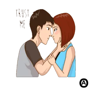😅 TRUST ME pareja, relación, amor, romance, confianza telegram sticker