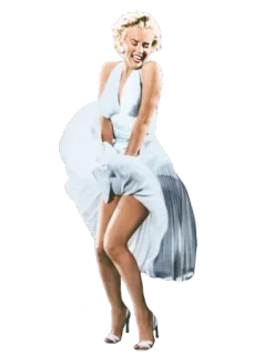 😁 Marilyn Monroe Marilyn Monroe, actress, icon, Hollywood, vintage, classic, dress telegram sticker