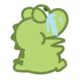 😕 cartoon, crocodile, crying, sad, sticker telegram sticker