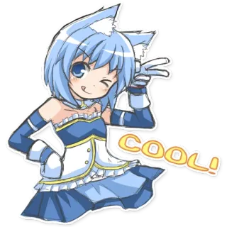 👍 COOL! Anime, Mèo gái, Dễ thương, Ngầu telegram sticker
