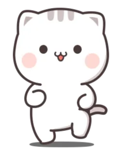 😀 kot, słodki, zwierzę, kawaii, kreskówka, naklejka telegram sticker
