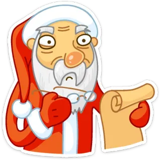 🤔 Santa Claus père noël, noël, fêtes, liste, personnage, dessin animé whatsapp sticker