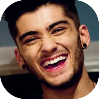 😂 Zayn Malik zanger, beroemdheid, portret, man, glimlach telegram sticker