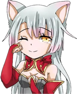 😢 애니메이션 소녀, 고양이 소녀, 만화, 귀여운, 귀엽다, 만화, 캐릭터 telegram sticker