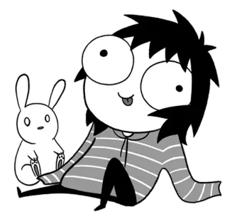 😋 cartoon, bunny, girl, cute, illustration, drawing whatsapp sticker