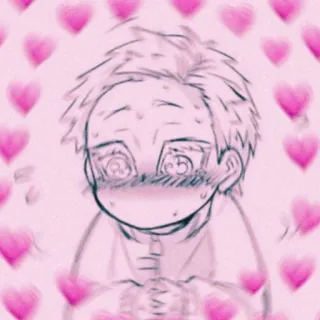 😫 Аниме, Сердечки, Милый, Мультфильм telegram sticker