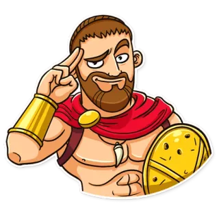 👋 spartan, warrior, ancient Greece, hero, soldier, cartoon telegram sticker