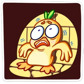 😬 patinho, assustado, desenho animado, amarelo, animal, fofo telegram sticker