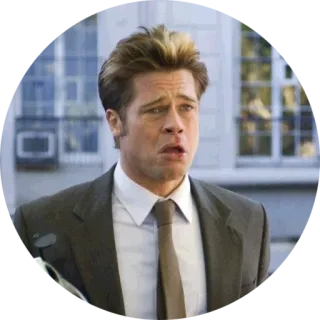 😨 Brad Pitt 남자, 배우, 유명인, 인물사진, 표정 telegram sticker