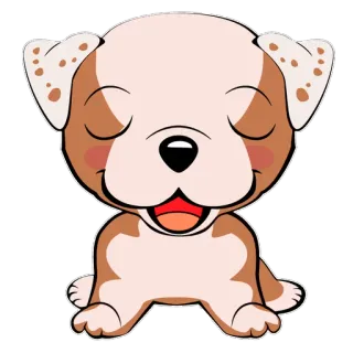 😏 犬, 子犬, 可愛い, 動物, ペット, 漫画, 座る telegram sticker
