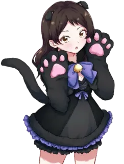😸 Ragazza anime, Nekomimi, Cartone animato, Carino, Arte digitale, Vestito, Kawaii telegram sticker