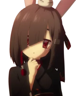 🤔 anime girl, bunny ears, character, cute, cartoon, manga, digital art whatsapp sticker
