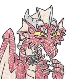😈 naga, makhluk fantasi, kartun, naga merah, monster telegram sticker