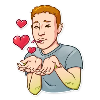 😘 漫画, ハート, 愛, キス, ロマンチック, 愛情 telegram sticker