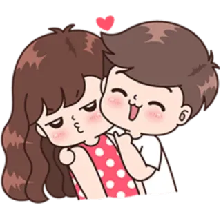 😙 사랑, 커플, 만화, 귀여운, 관계, 하트 whatsapp sticker