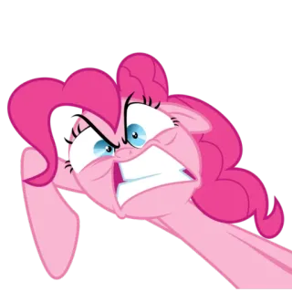 😡 Pinkie Pie My Little Pony Мультфильм, Пони, Злой, Розовый, Анимация telegram sticker