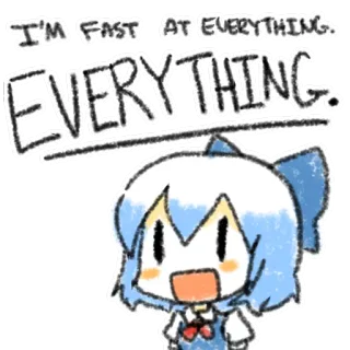 🏃 I'M FAST AT EVERYTHING. EVERYTHING. เร็ว, ความเร็ว, อนิเมะ, ตัวละคร, ตลก, ขำขัน telegram sticker