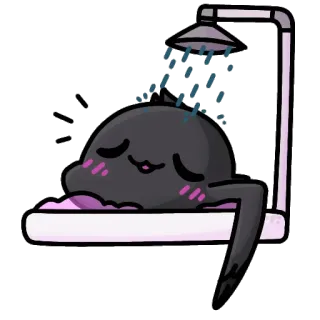 💦 schattig, douche, cartoon, bad, ontspannend, kawaii telegram sticker