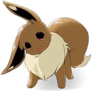 😯 Eevee Pokemon Eevee, Pokémon, imut, hewan, cokelat whatsapp sticker