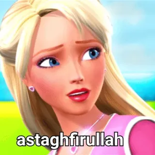 🤮 astaghfirullah Barbie, Meme, Tidak percaya, Kejutan whatsapp sticker
