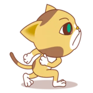 😠 Katze, Cartoon, Tier, Sticker, laufend, wütend telegram sticker