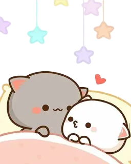 😍 cat, sleeping, love, cute, bed, pillow whatsapp sticker