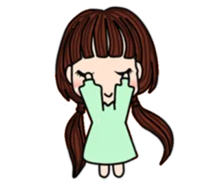 🙈 Desenho animado, Menina, Anime, Chorando, Triste, Emocional, Kawaii telegram sticker