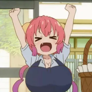 😆 Ilulu Miss Kobayashi's Dragon Maid Anime, Drache, Charakter, Kawaii, Süß telegram sticker