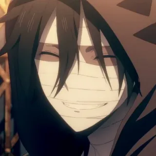 🖤 Zack Foster Angels of Death Anime, Manga, Karakter, Hoodie, Senyum, Perban, Fanart telegram sticker